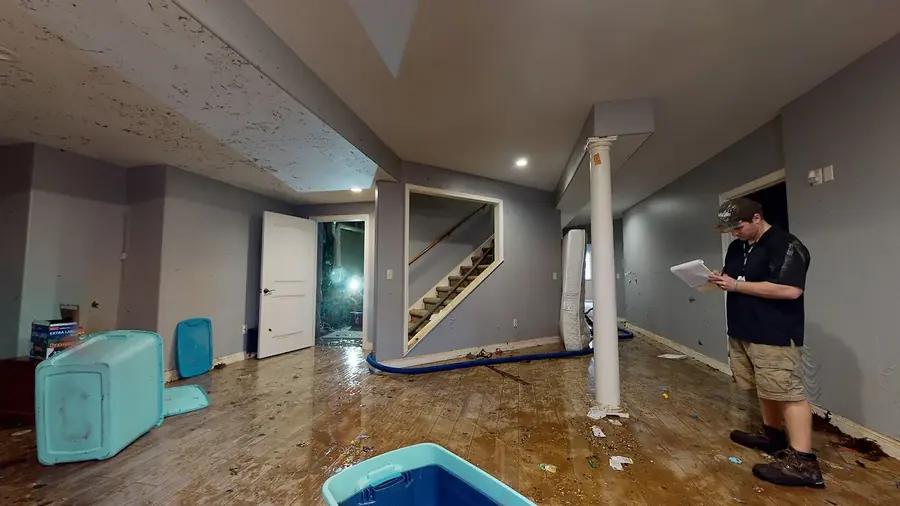 Water damage in an attic from a roof leak in a South LA home